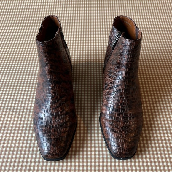 FRANCO SARTO "Nico" boot in Espresso Snake Print short boots booties. Size 6 - Picture 5 of 14